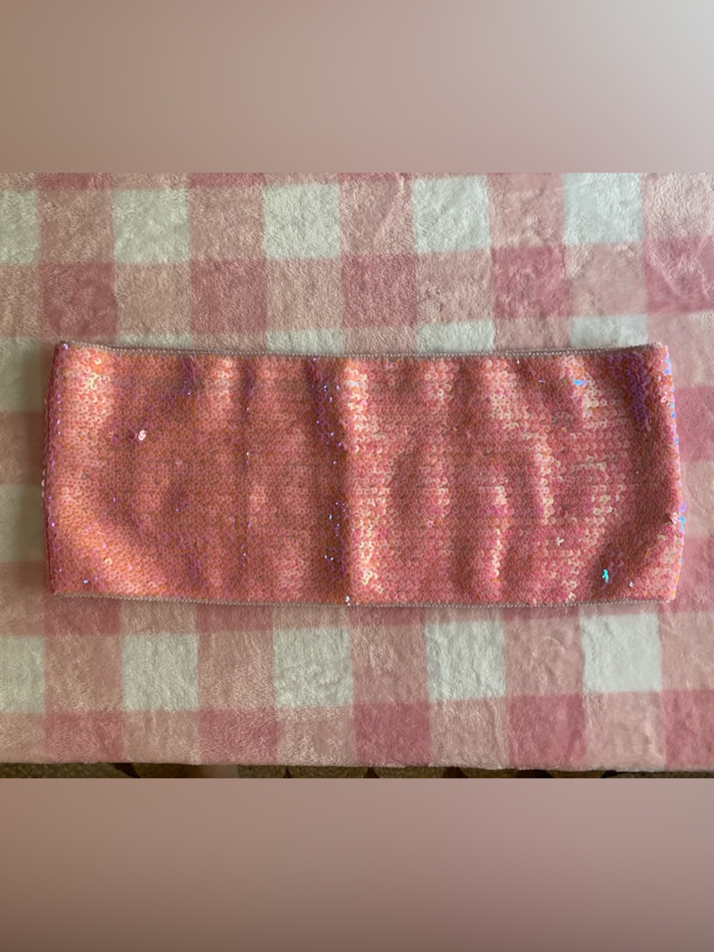 Sequin pink crop tube top